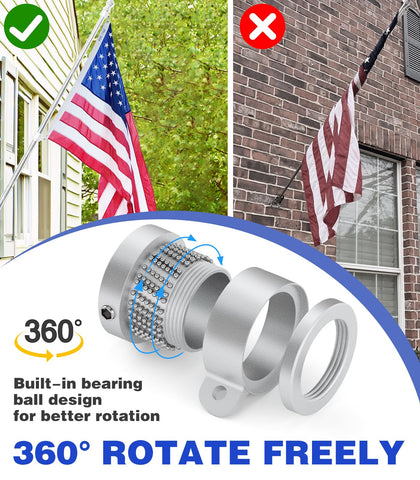 Sinyoeer high wind flag pole outdoors resists rust and deformation.