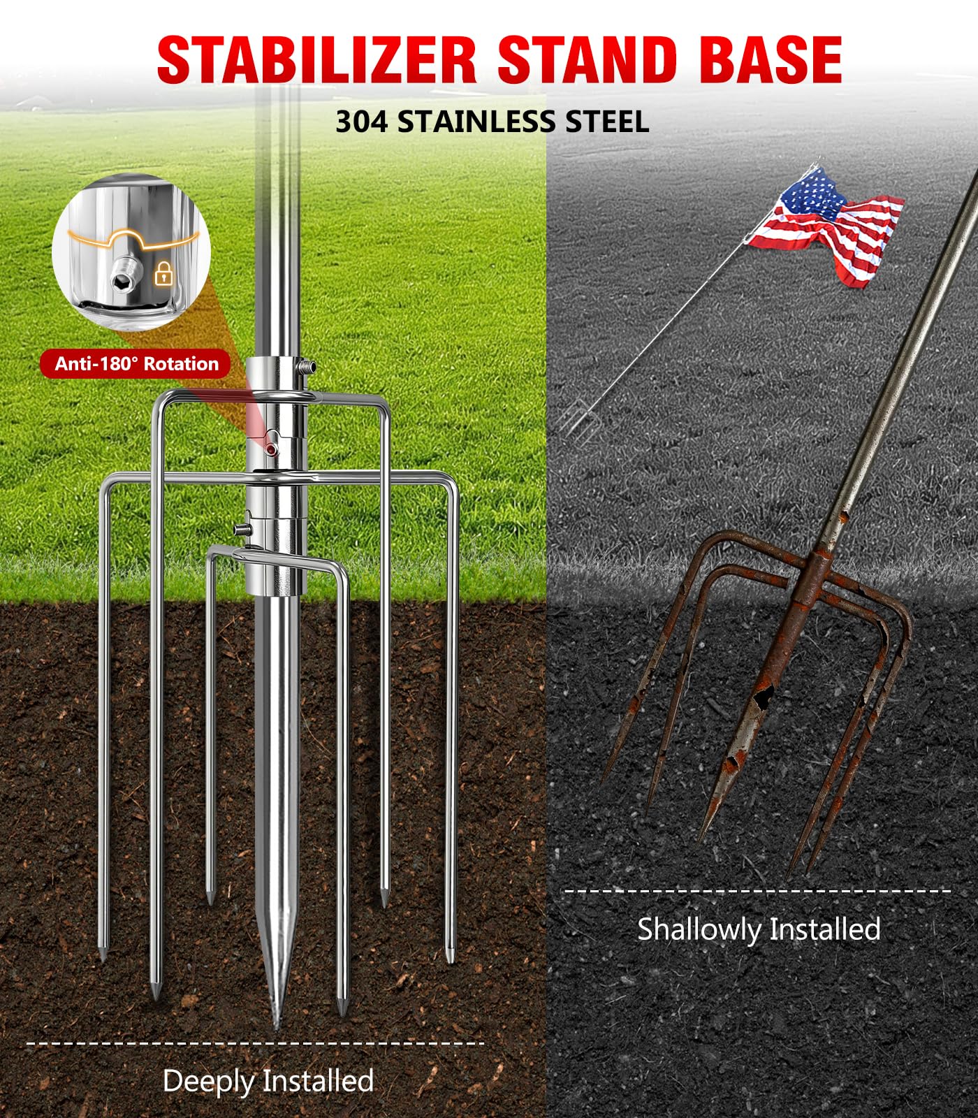 Sinyoeer seven-prongs base enhances stability in windy conditions