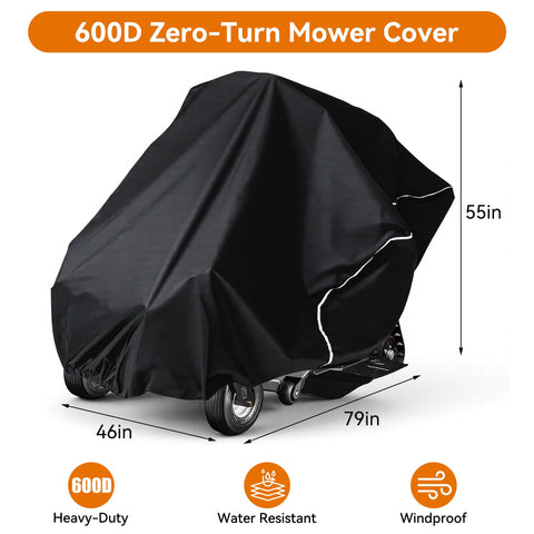 SIOKIUU mower cover with elastic hem keeps a snug fit in wind
