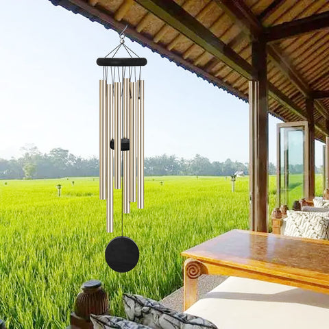 SIONMYTF wind chimes in the garden entryway create inviting decorative sound.
