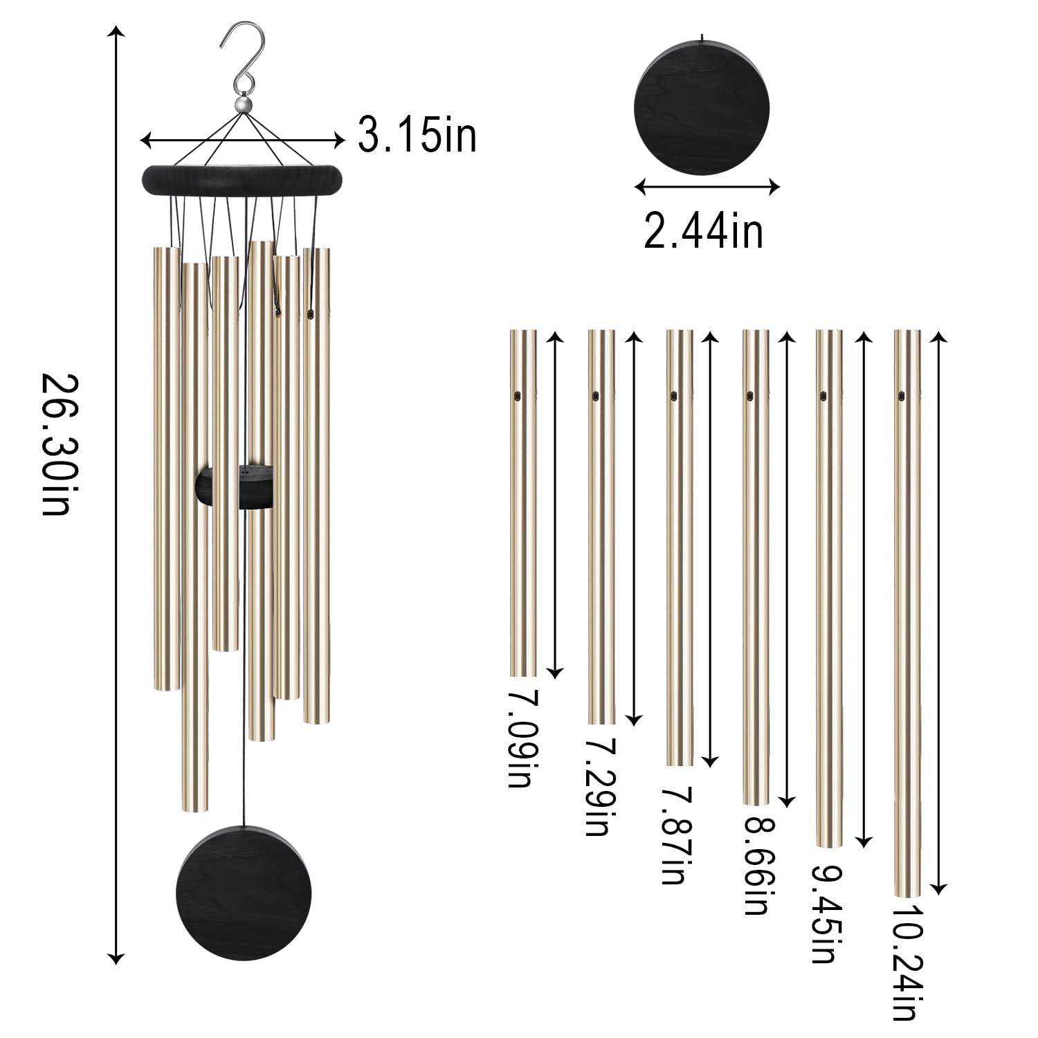 SIONMYTF six-tube chimes offer subtle, melodic background for outdoor spaces.