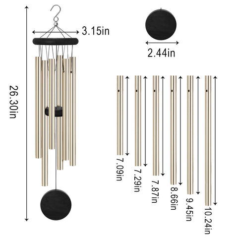 SIONMYTF six-tube chimes offer subtle, melodic background for outdoor spaces.