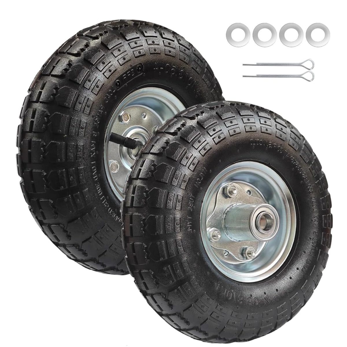 SIPARTS 10-inch pneumatic tire and wheel for smoother rolling.