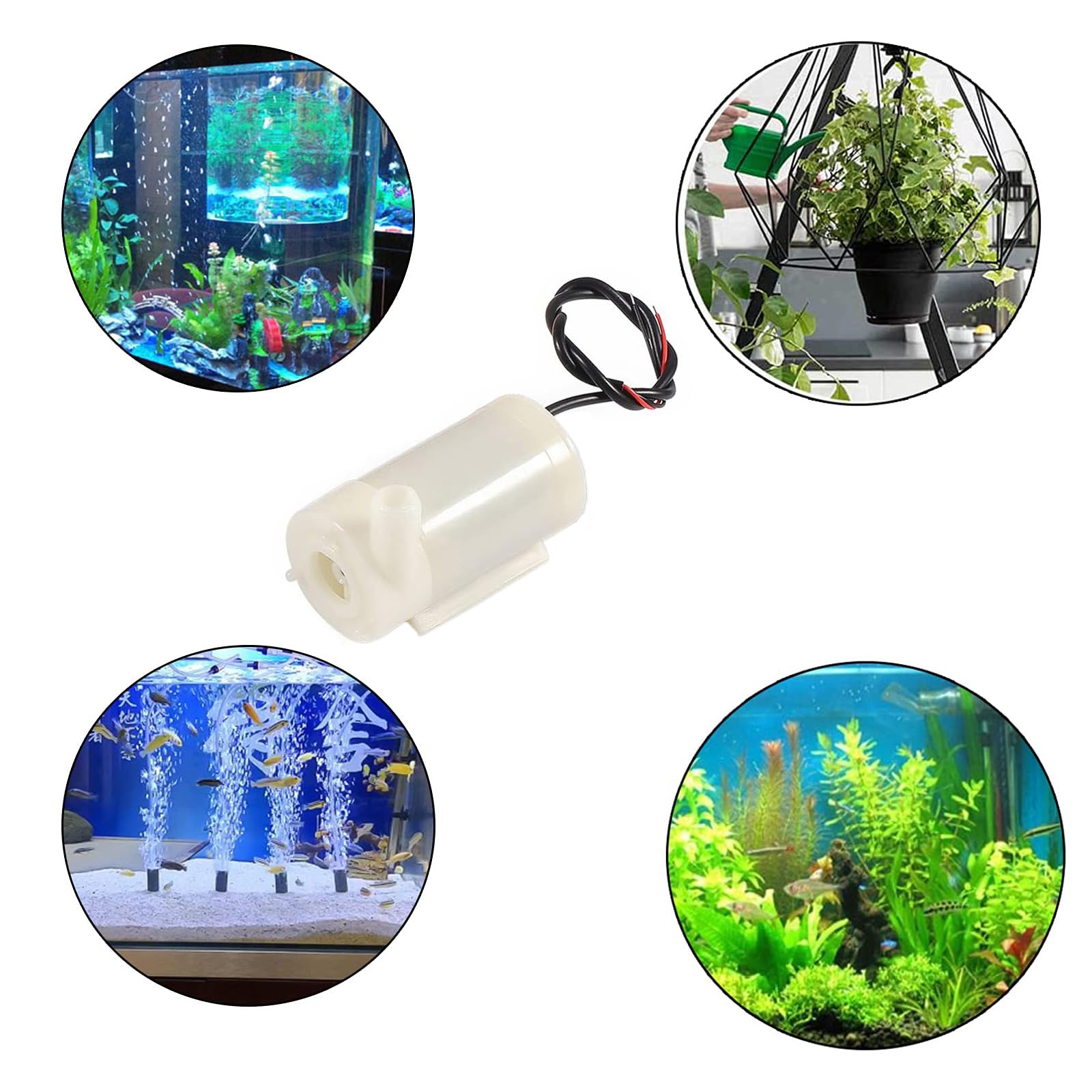 SIPYTOPF hydroponics-ready pump shown with tubing for nutrient circulation.
