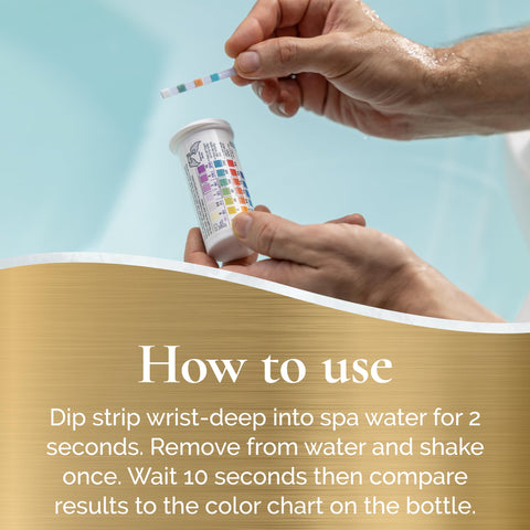 Dip Sirona Simply Strips in spa water to read results.