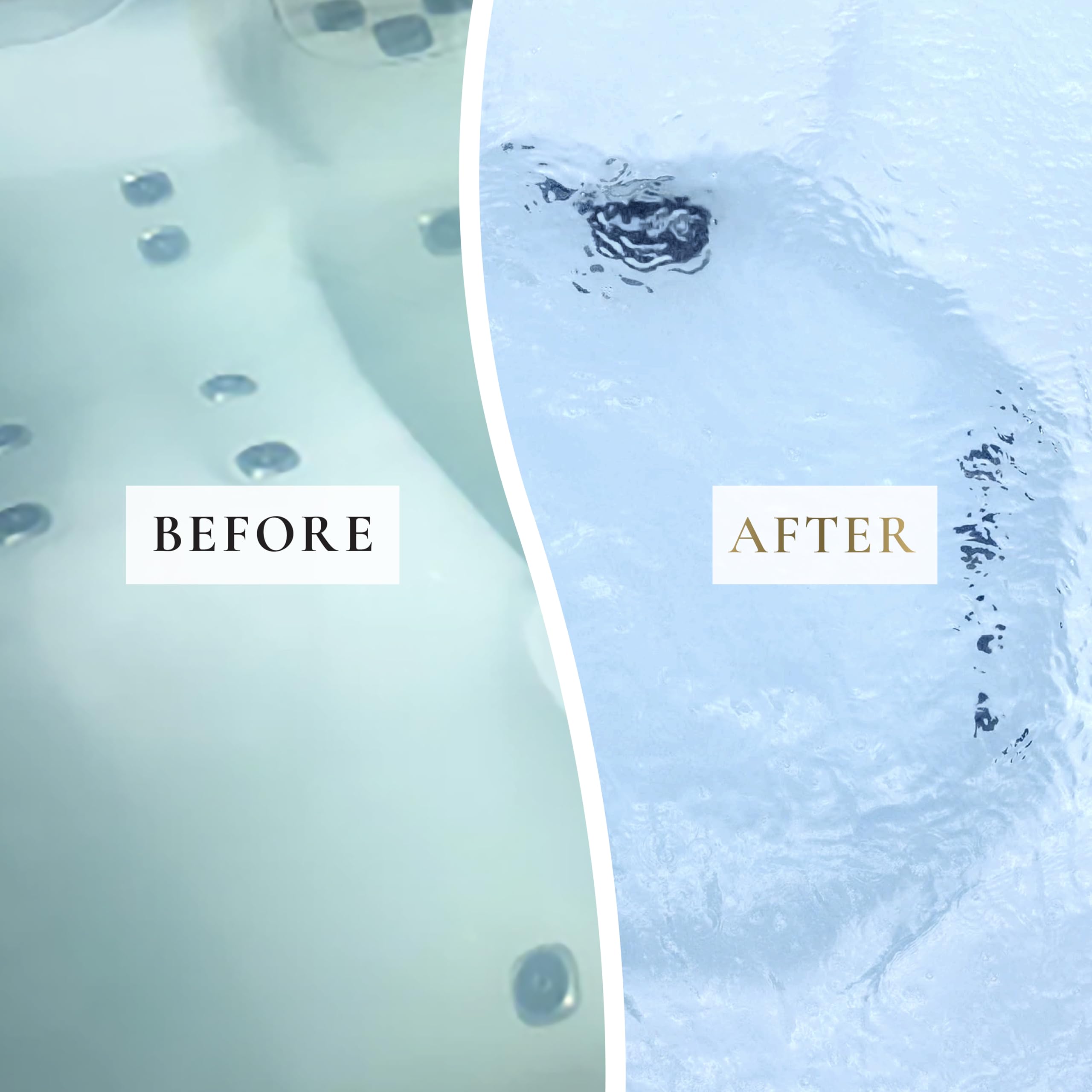 Sirona Simply Waterline Control being poured into spa water for prevention