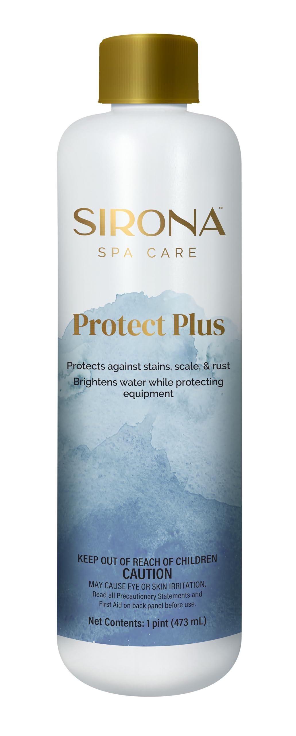 Sirona Protect Plus bottle pouring to start stain and scale prevention in your spa