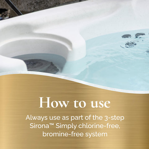 Clear spa water after a soothing soak with Sirona Simply Sanitizer.