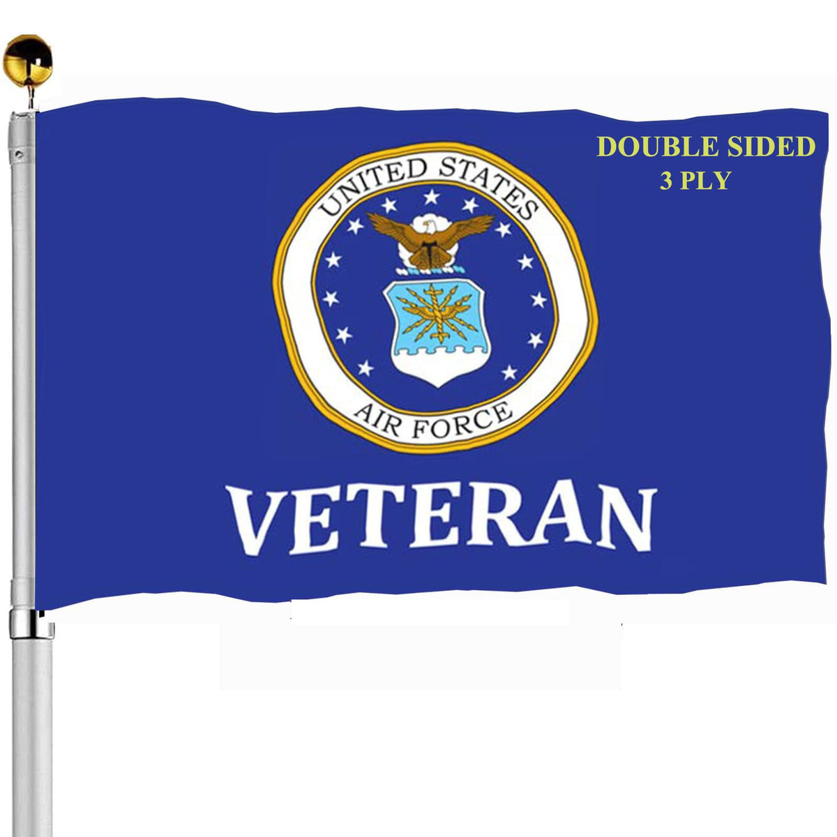 Sirrail Air Force emblem flag front view for outdoor display with double-sided clarity.