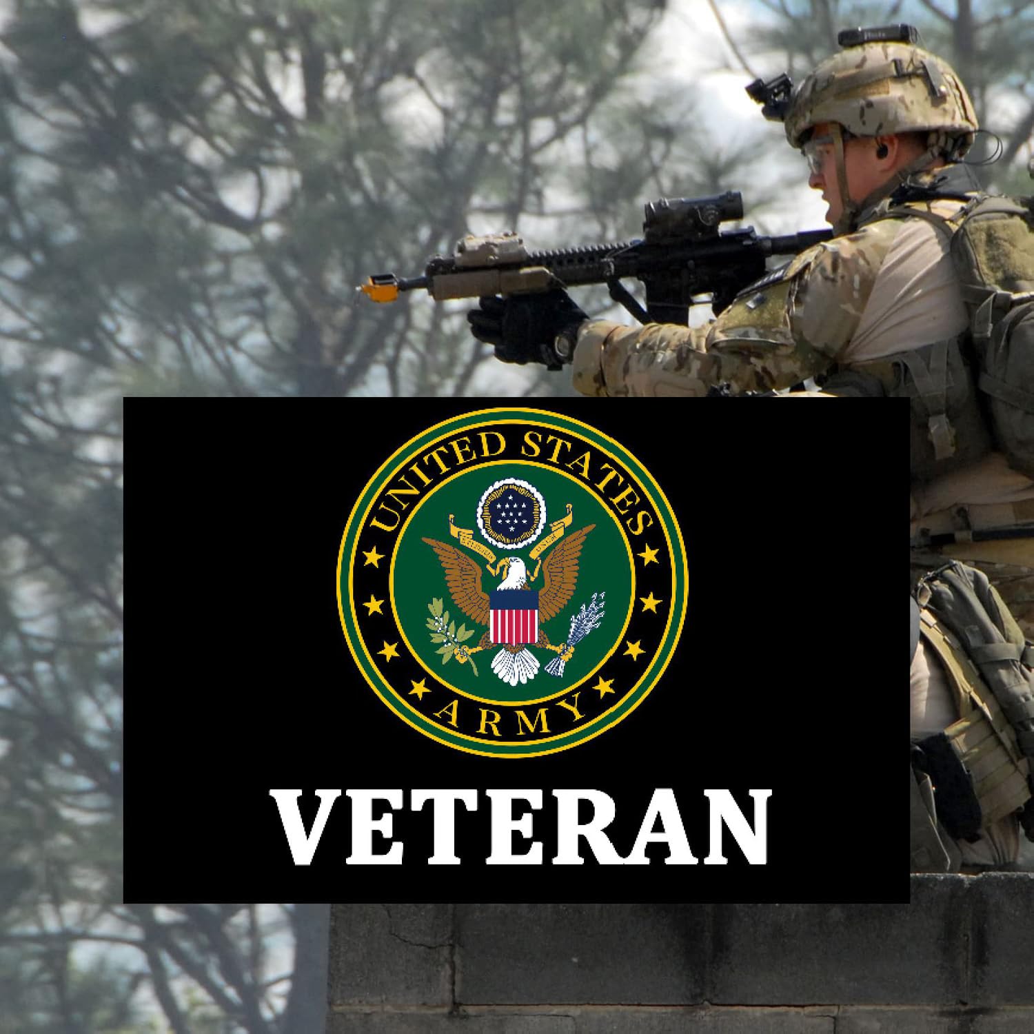 Sirrail Army Veteran Emblem Flag 3x5 thoughtful gift honoring service and pride.