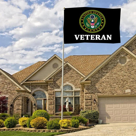 Sirrail Army Veteran Emblem Flag 3x5 ideal for porch or garden outdoor display.