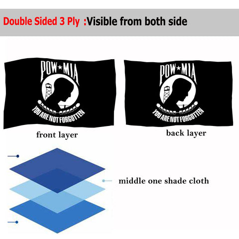 Sirrail Mia Pow Flag POW design in black for outdoor visibility.