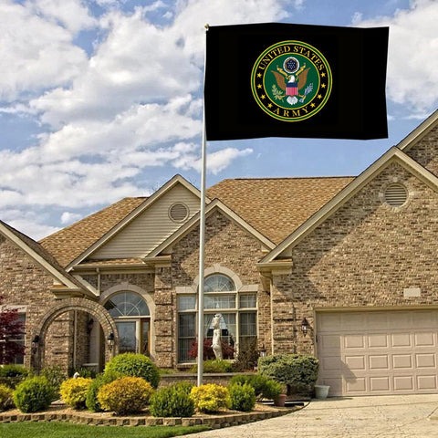 Sirrail outdoor army flag on pole with weather-resistant fabric.
