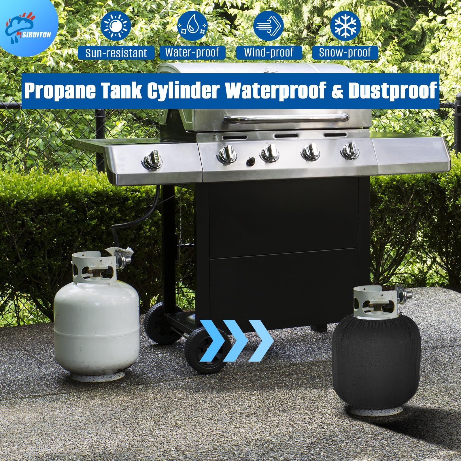 Siruiton 20lb propane tank cover is easy to clean with a damp cloth or rinse.