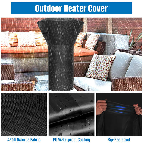 SIRUITON adjustable bottom drawstring secures the cover on windy days.