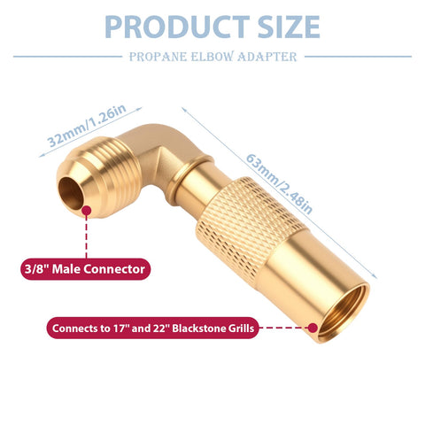 SISABAMA elbow adapter 3/8-inch male flare connection ready for reliable propane setup