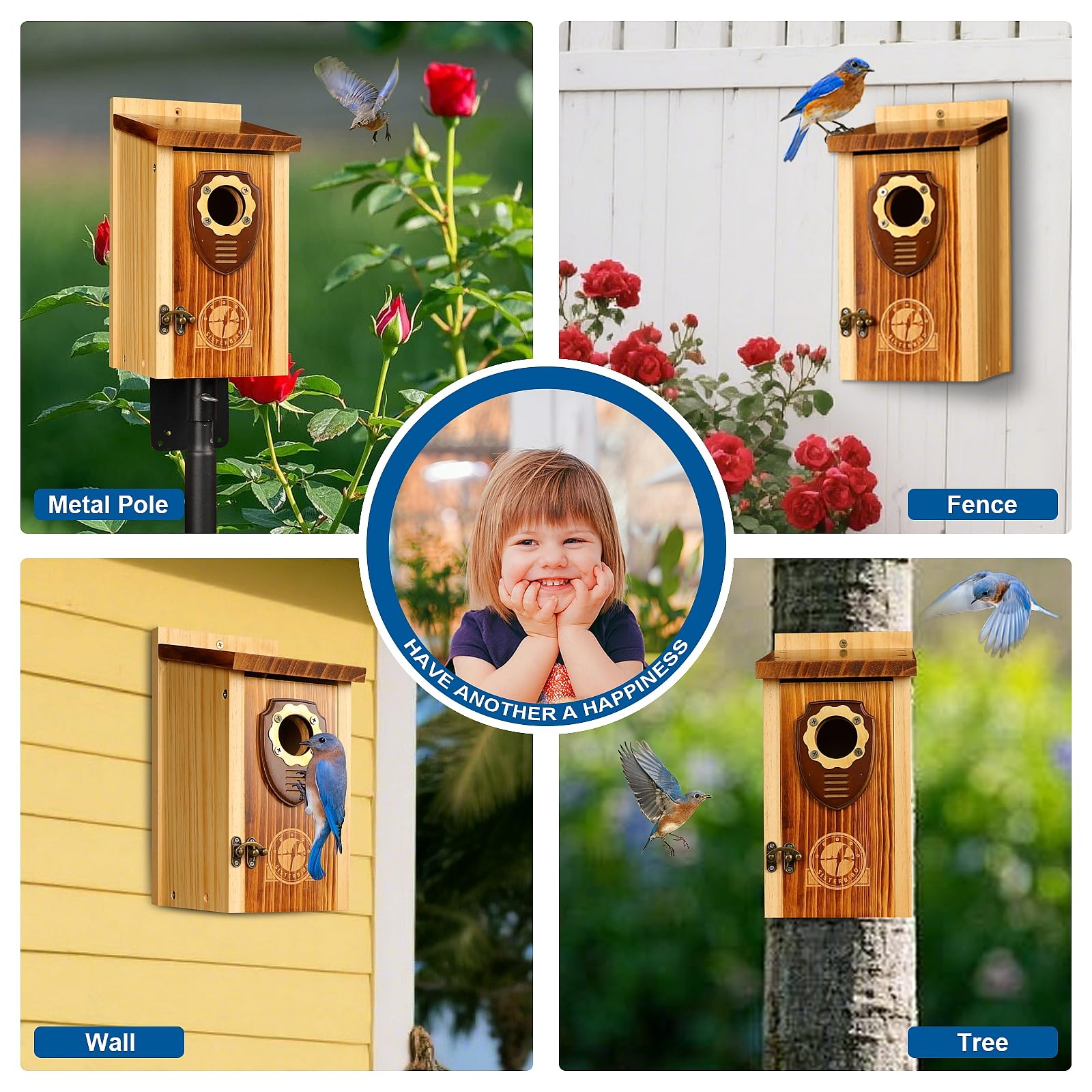 SISTERBIRD bird house feeder ladder inside: built-in ladder aids feeding young birds