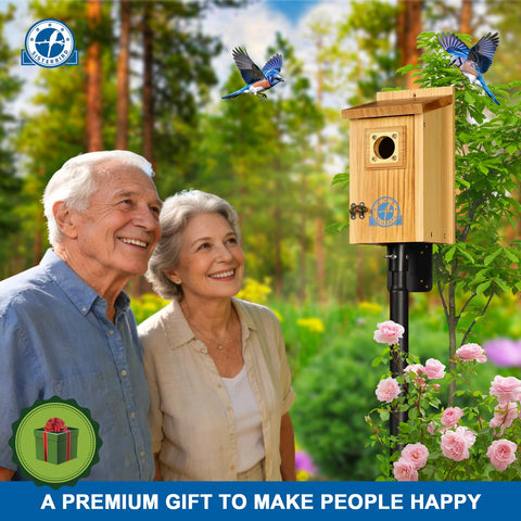 SISTERBIRD bluebird houses with ventilation holes and built-in ladder