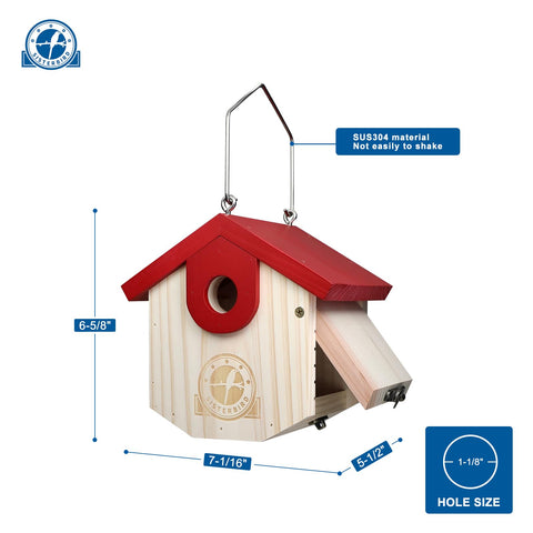 SISTERBIRD predator guard hole protector helps deter predators from enlarging the entry.