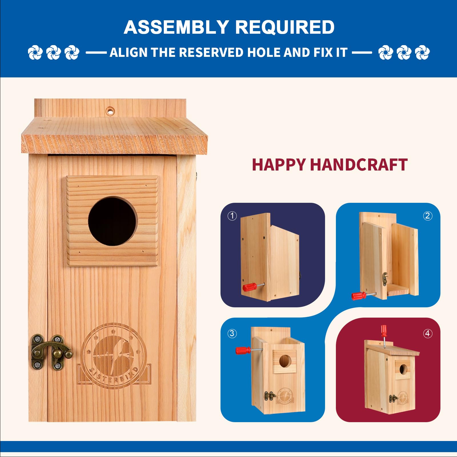 SISTERBIRD untreated-cedar-wood provides natural outdoor durability.