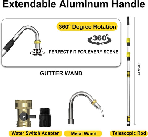 SISUPASSIE water-flow valve lets you adjust pressure for precise gutter washing.