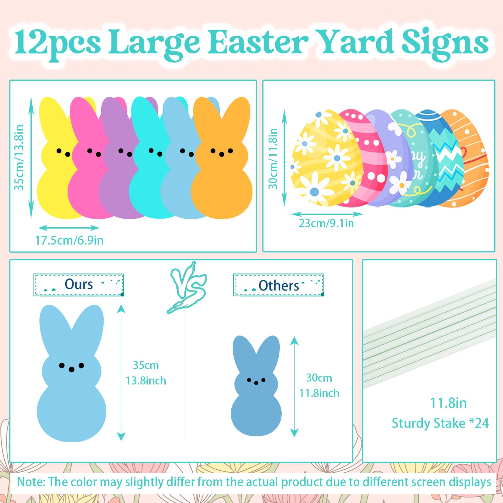 SIUNIE pastel Easter yard sign purple bunny egg adds festive lawn charm