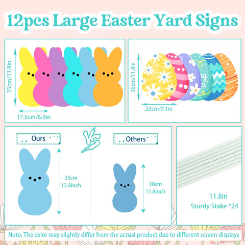SIUNIE pastel Easter yard sign purple bunny egg adds festive lawn charm