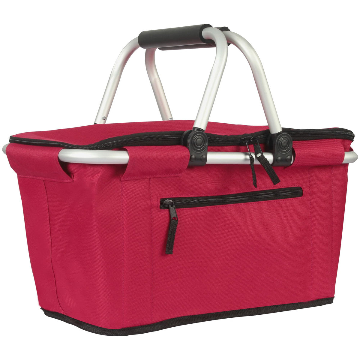 SIYUAN 27L collapsible picnic basket in red for easy storage and transport.