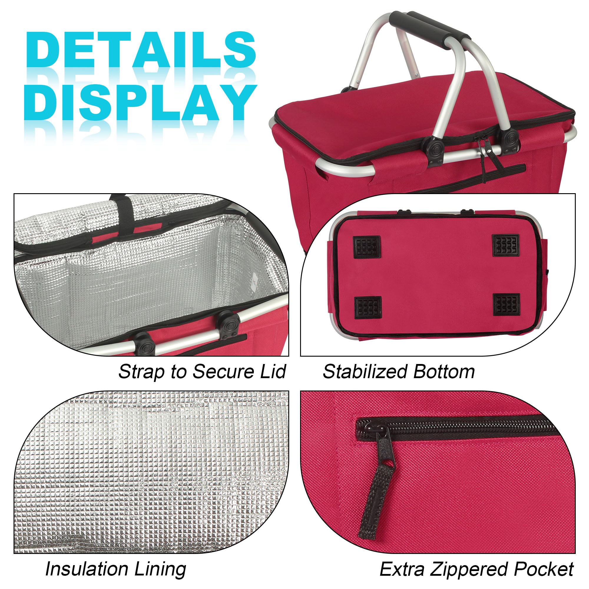 SIYUAN spacious lightweight design fits groceries and picnic essentials.