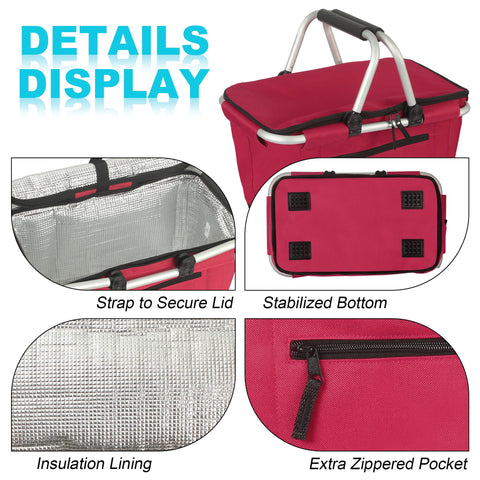 SIYUAN spacious lightweight design fits groceries and picnic essentials.