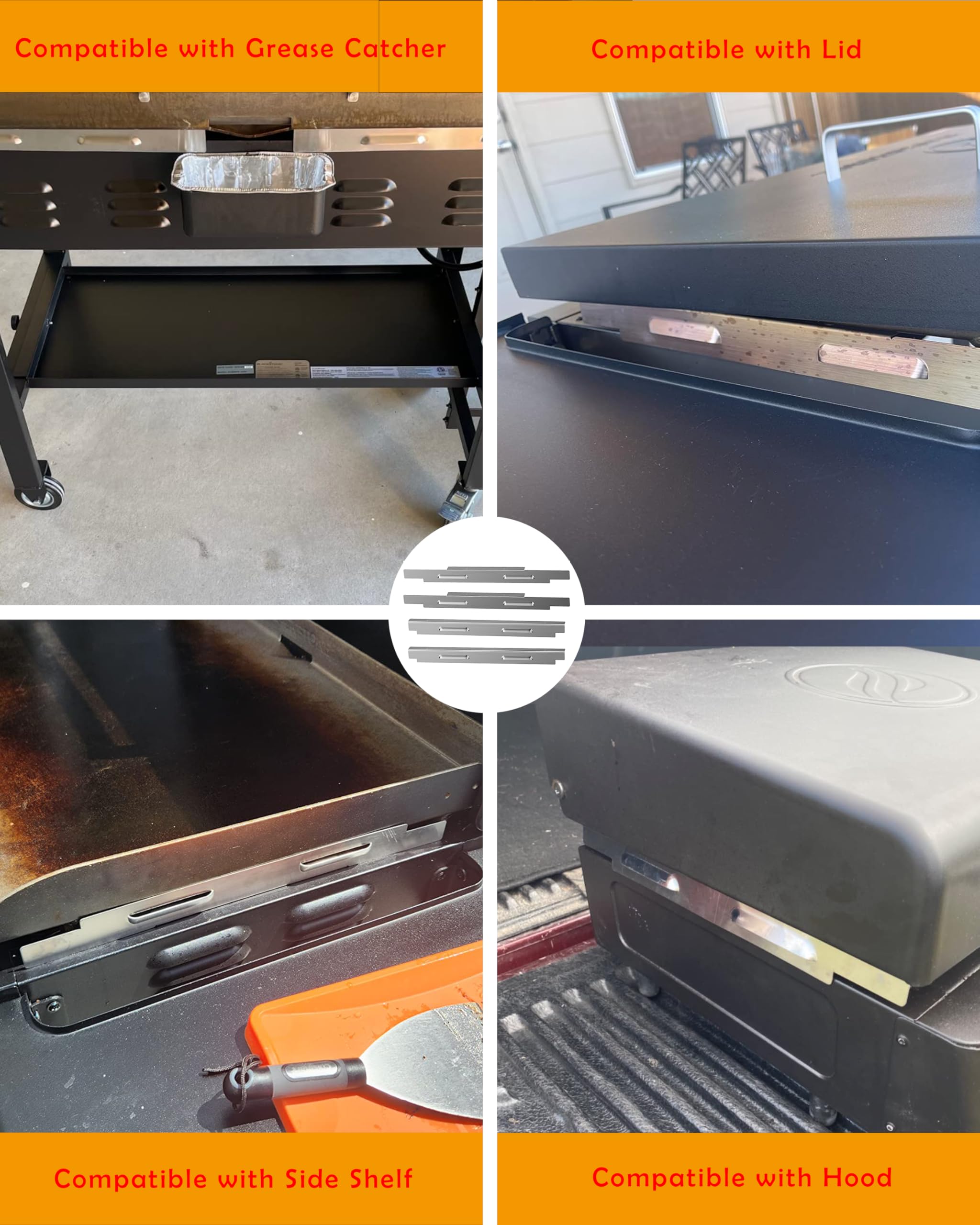 Compatible Sivsis wind guards fit most 36-inch Blackstone griddles for versatile setups.