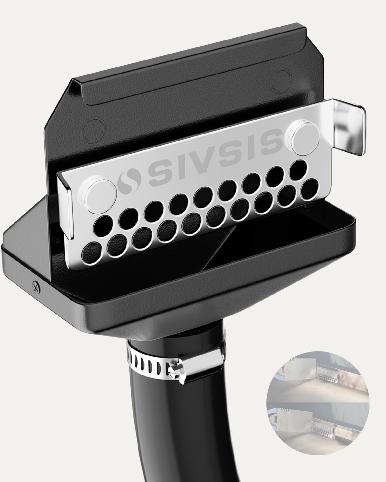 Sivsis magnetic grease catcher on Blackstone rear drain for easier grease collection