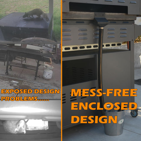 Sivsis movable grease gate magnet secures debris during grilling