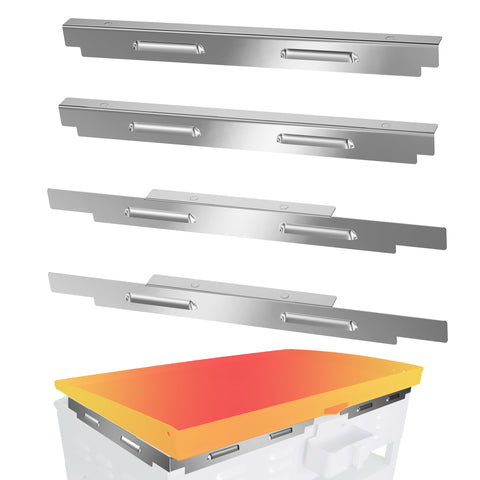 Sivsis upgraded wind guards on 36-inch Blackstone, front view with magnet attachment for stable flames.