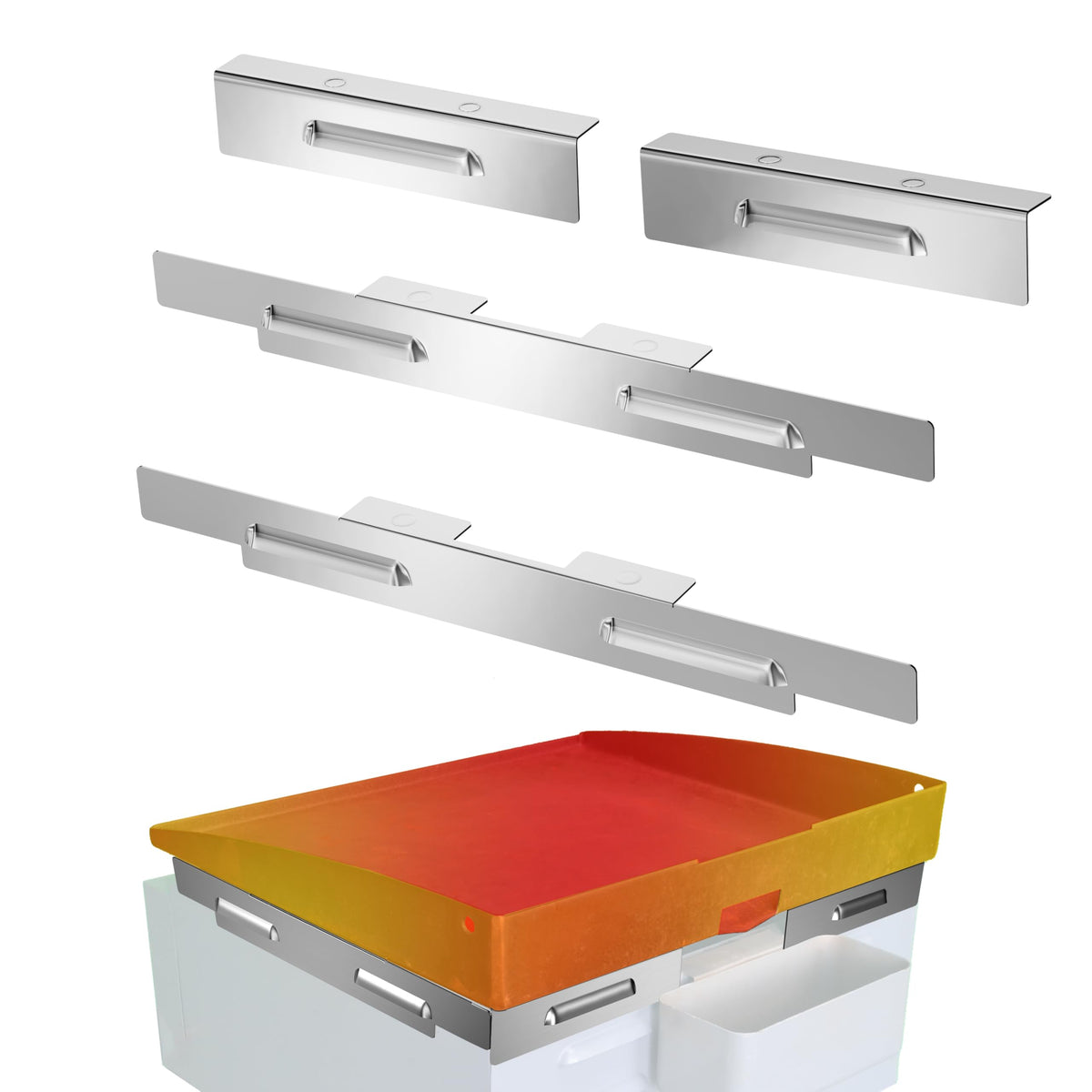 Sivsis wind guard on a 17-inch Blackstone, front view, enhances flame stability during windy cooks.