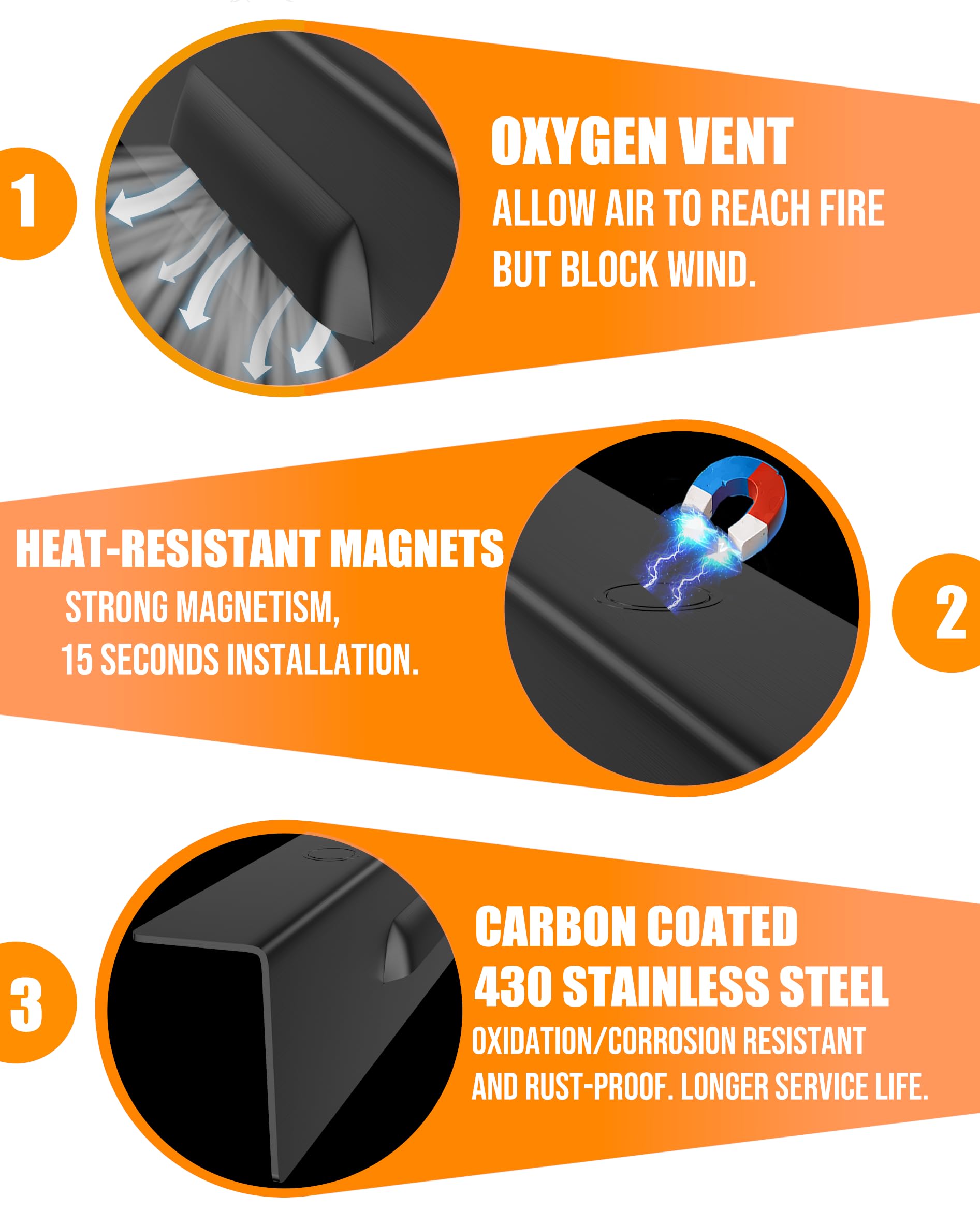 Sivsis wind guard helps heat stay even, reducing preheat time on windy days.