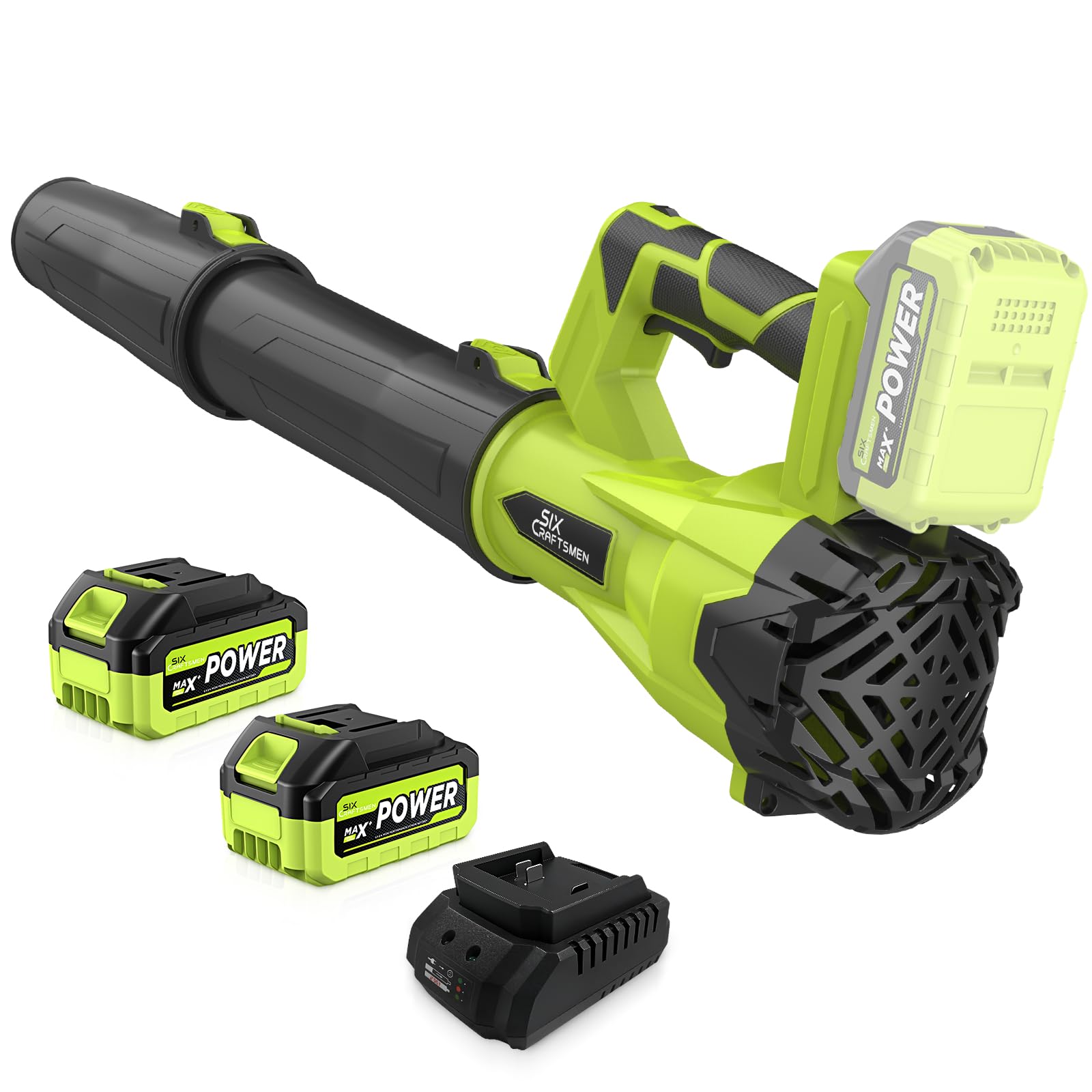 Six Craftsmen Leaf Blower with battery pack for extended yard sessions.