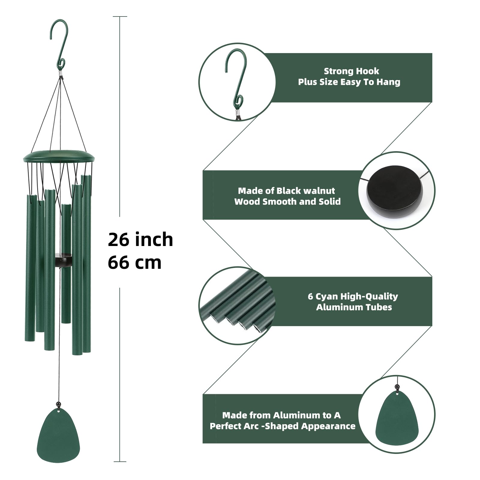 SixBEE wind chime in backyard offers decorative appeal with tranquil tones.