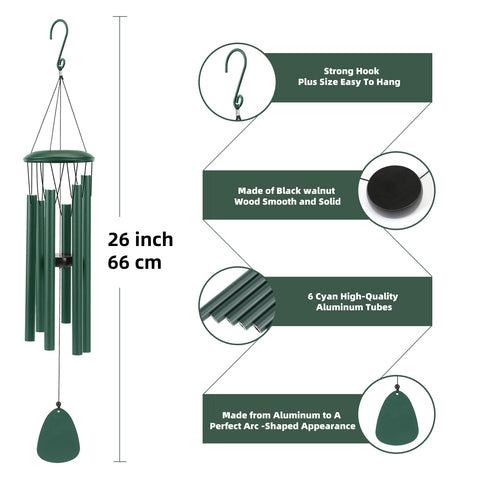 SixBEE wind chime in backyard offers decorative appeal with tranquil tones.