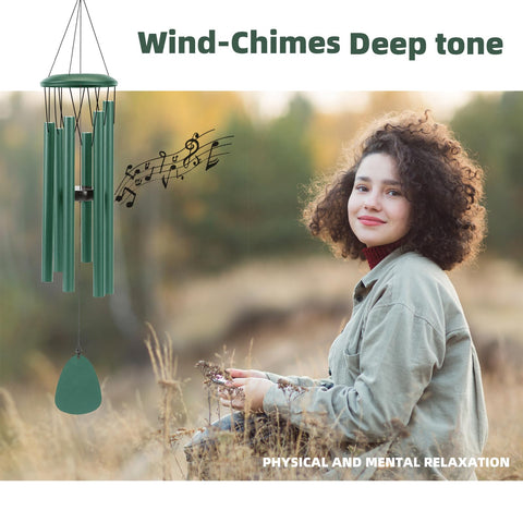 SixBEE wind chime green anodized tubes along a garden path highlight durability and charm.