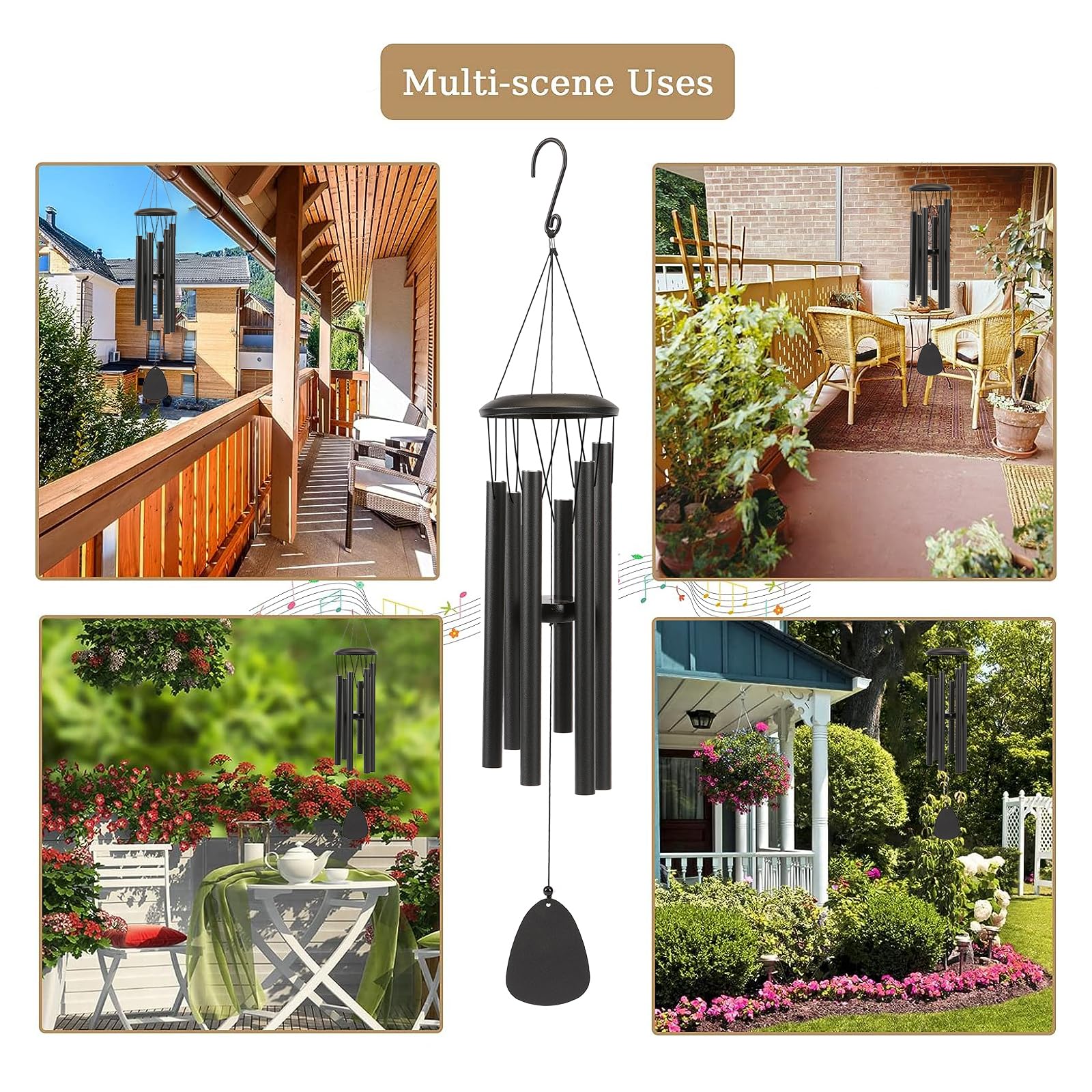 SIXBEE durable outdoor wind chime ideal for year-round decoration.