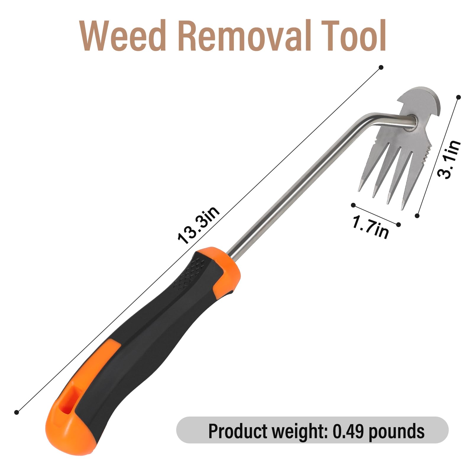 SIXCAR weed remover tool four-tooth head for efficient weed removal