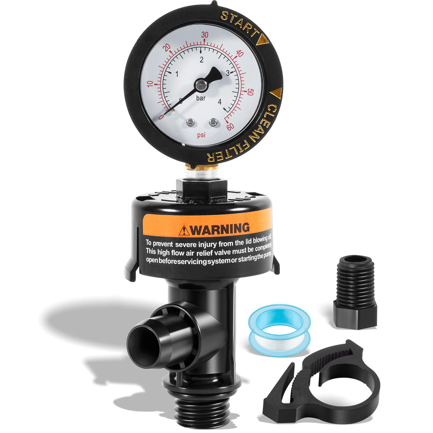 Sixcow 98209800 high flow relief valve top mount for pool filters enhances air release