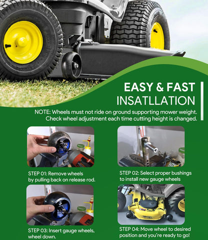 Sixcow AM125172 anti-scalp design protects turf during mowing.