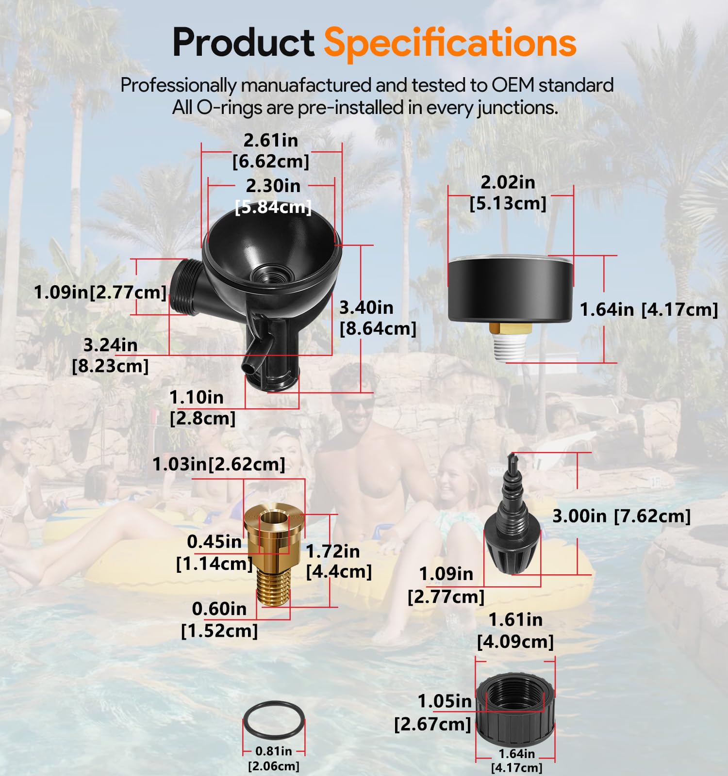 Leak-proof sealed design reduces leaks during seasonal pool use