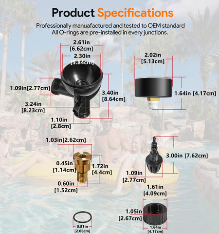Leak-proof sealed design reduces leaks during seasonal pool use