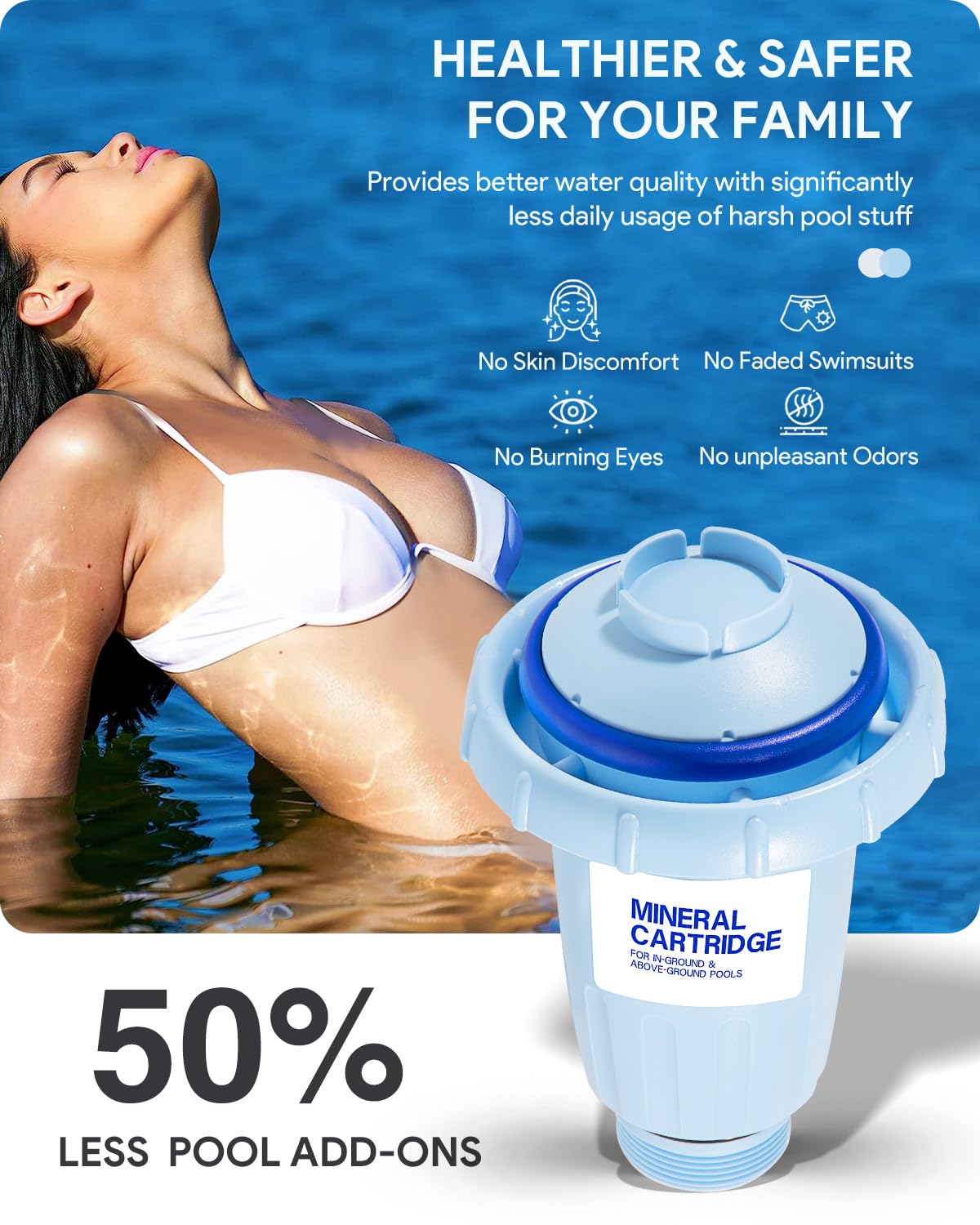 Durable PVC housing of the Sixcow mineral cartridge shown for long-lasting use.