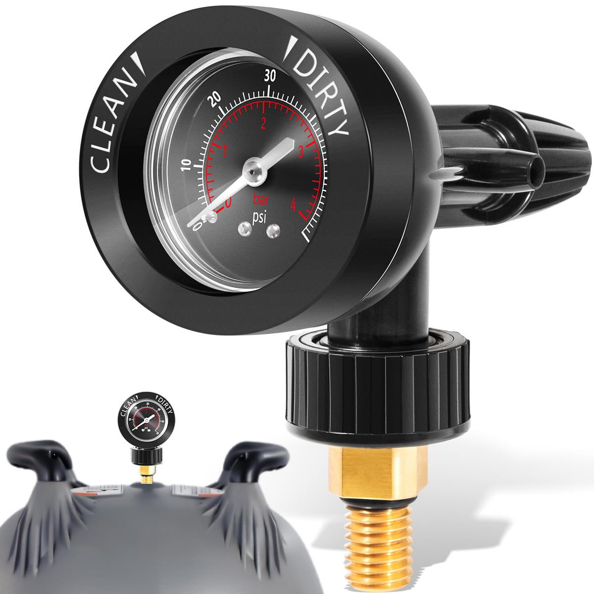 Sixcow R0357200 brass air-relief valve with gauge improves filter airflow