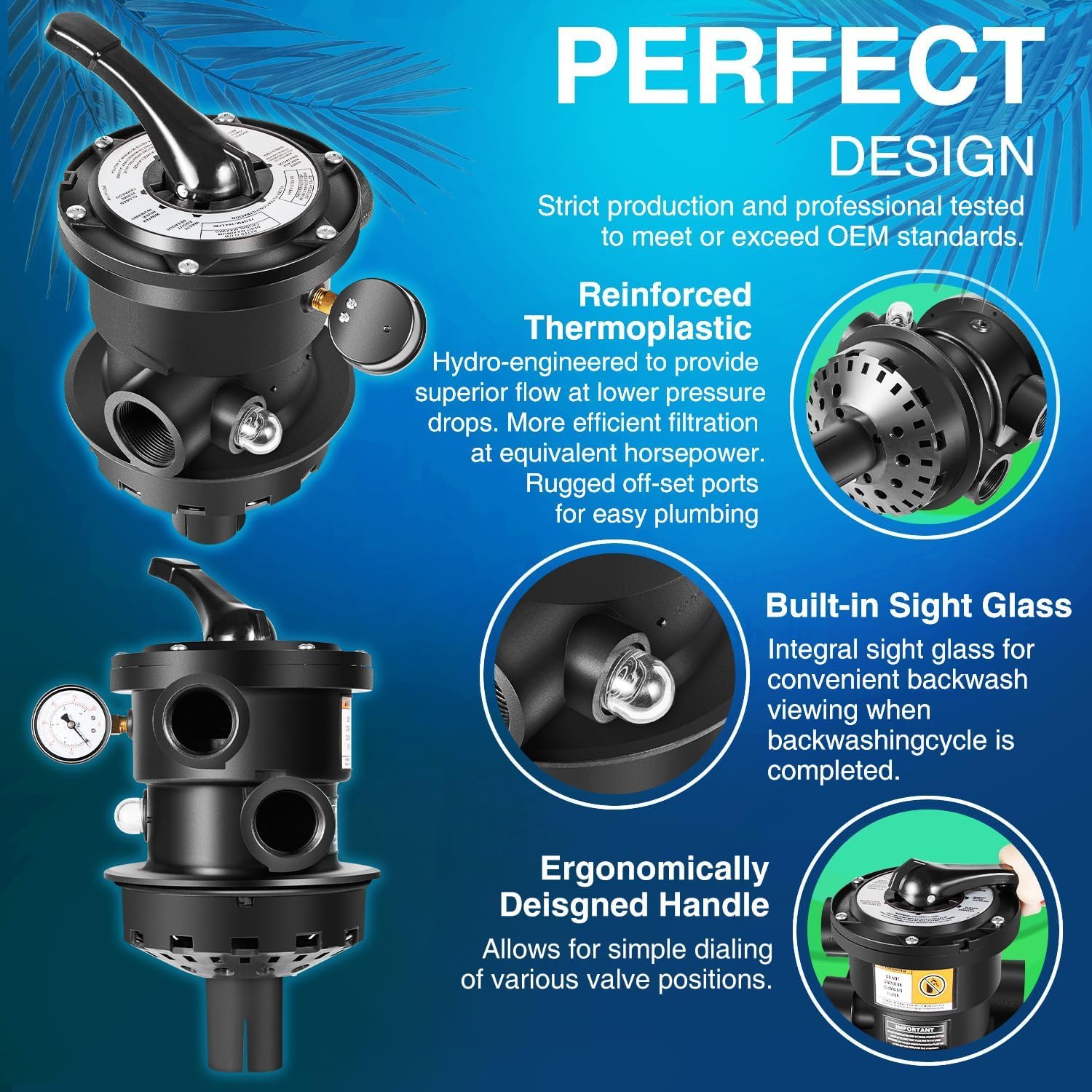 Sixcow SP0714T 1.5-inch FIP ports for reliable plumbing