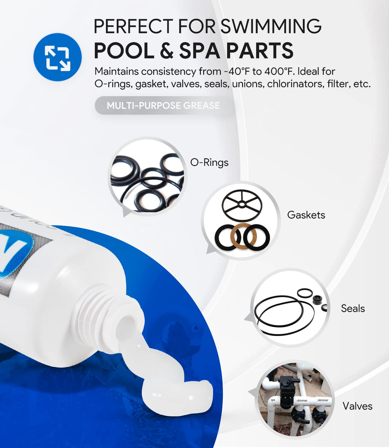Sixcow SPX0327 gasket lubrication for pool pump ensures tight seals.